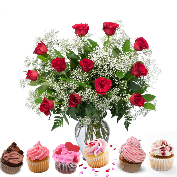 Rose Bouquet & Cupcakes