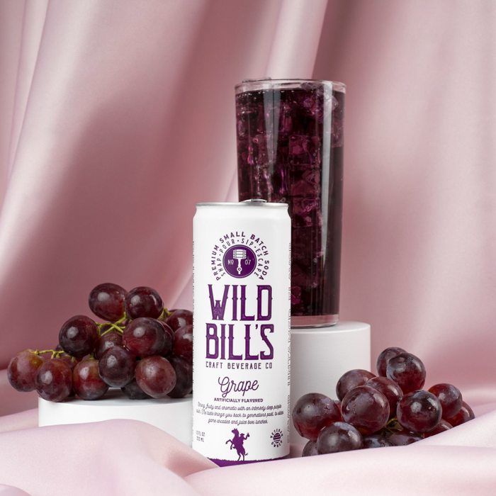 Wild Bill’s Craft Beverage Co. - Grape - Premium Cane Sugar Soda, 12-Pack, Cans