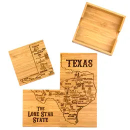 Texas Puzzle 4-Pc. Coaster Set with Case