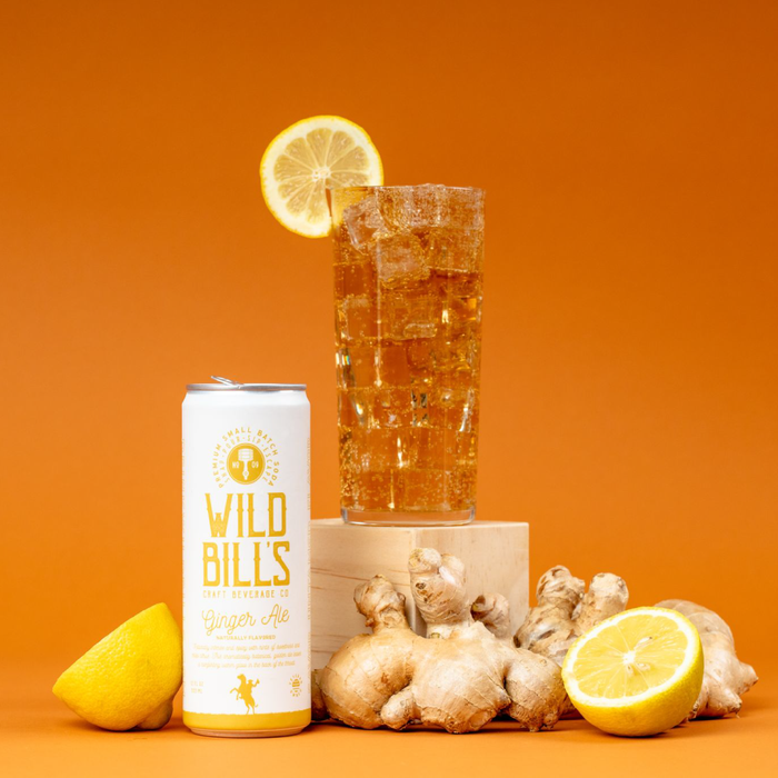 Wild Bill’s Craft Beverage Co. - Ginger Ale - Premium Cane Sugar Soda, 12-Pack, Cans