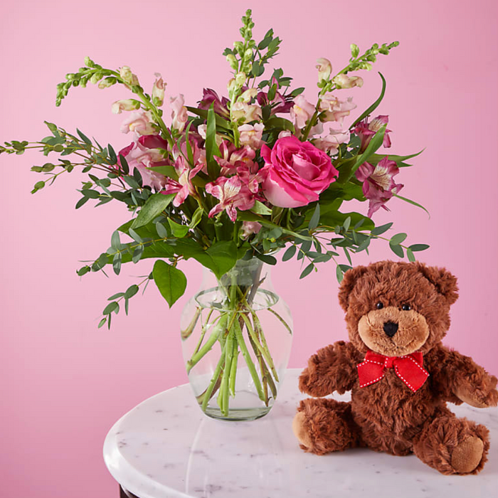 Love Springs Eternal Bouquet & Plush Gift Set