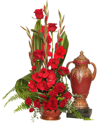 Red Remembrance Cremation Flowers